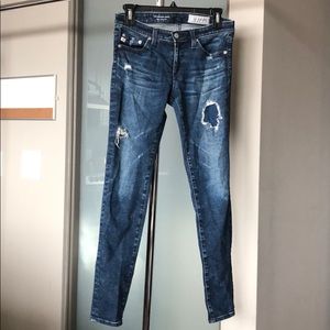 AG distressed skinny jeans